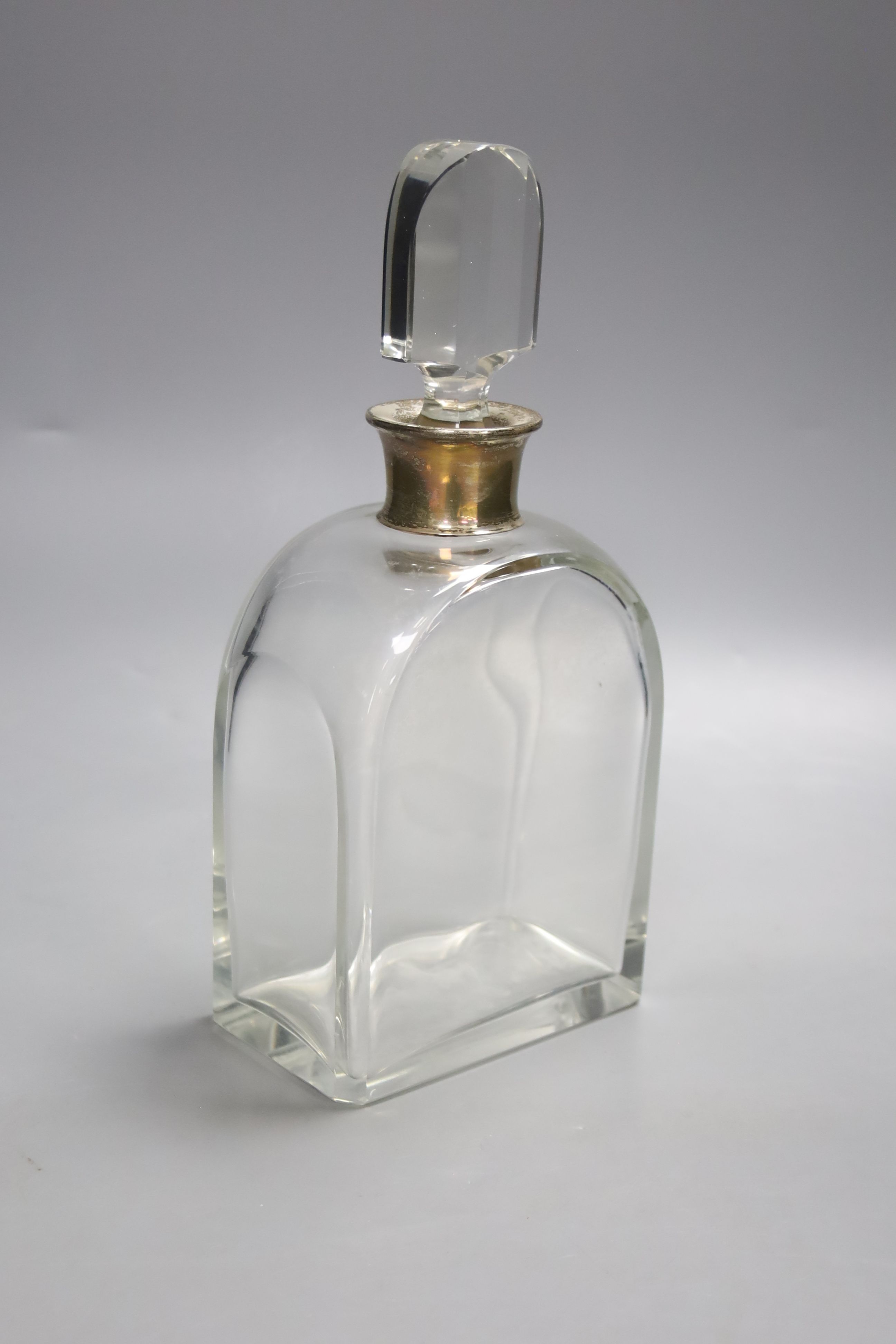 A George V silver mounted glass decanter